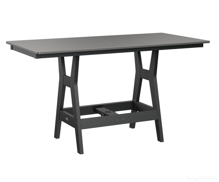 BGHHFT3366DSTBK-Berlin Gardens-Harbor 33" x 66" Rectangular Table - Hammered Top - Dining Height-Stainless BG-Black BG-Pangaea Patio