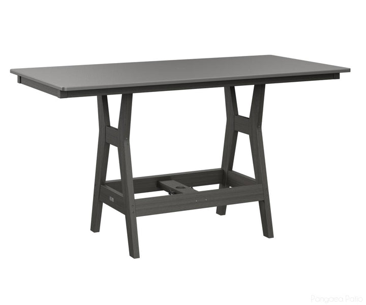BGHHFT3366DSTCG-Berlin Gardens-Harbor 33" x 66" Rectangular Table - Hammered Top - Dining Height-Stainless BG-Coastal Gray BG-Pangaea Patio
