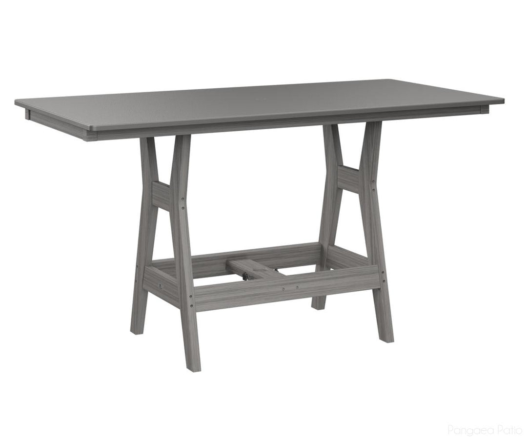 BGHHFT3366DSTDG-Berlin Gardens-Harbor 33" x 66" Rectangular Table - Hammered Top - Dining Height-Stainless BG-Driftwood Gray BG-Pangaea Patio