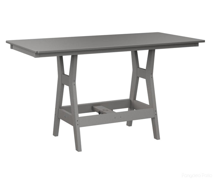 BGHHFT3366DSTLG-Berlin Gardens-Harbor 33" x 66" Rectangular Table - Hammered Top - Dining Height-Stainless BG-Light Gray BG-Pangaea Patio