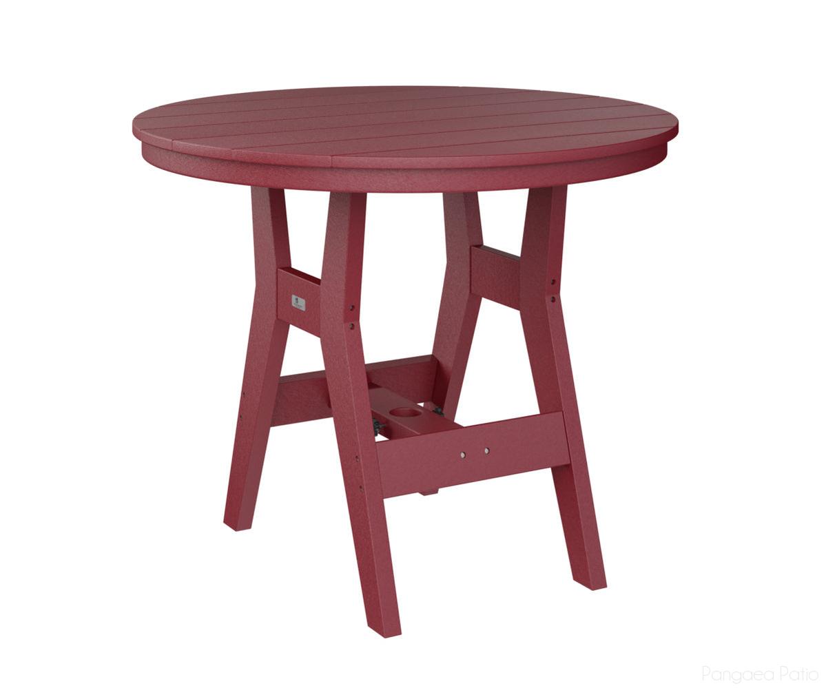 BGHRT0038SRB-Berlin Gardens-Harbor 38" Round Dining Table - Bar Height-Scarlet Red BG-Pangaea Patio