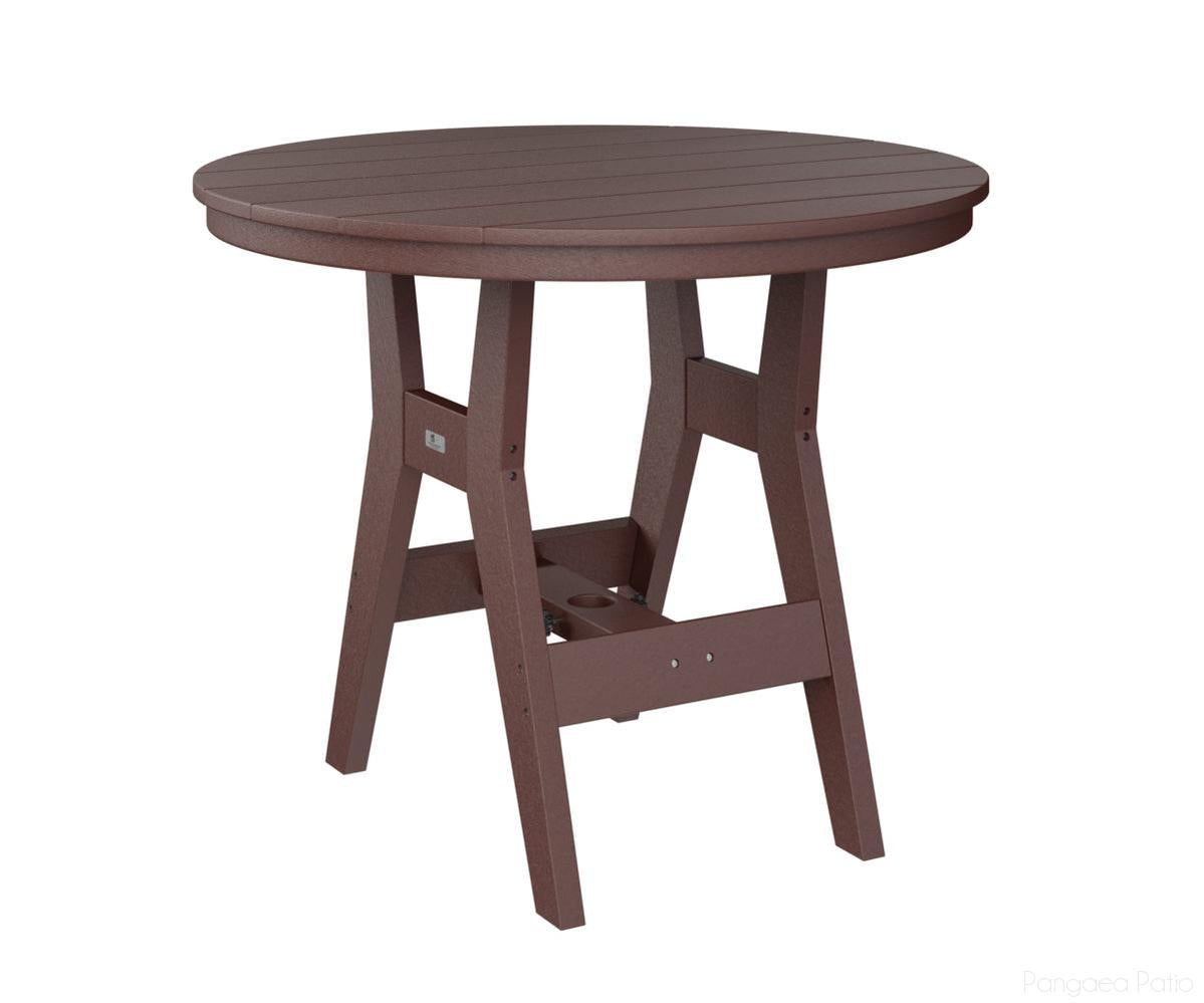 BGHRT0038DBY-Berlin Gardens-Harbor 38" Round Dining Table - Dining Height-Burgundy BG-Pangaea Patio