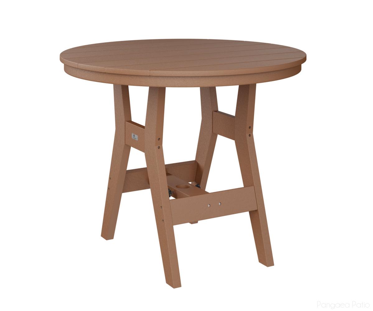 BGHRT0038DCD-Berlin Gardens-Harbor 38" Round Dining Table - Dining Height-Cedar BG-Pangaea Patio