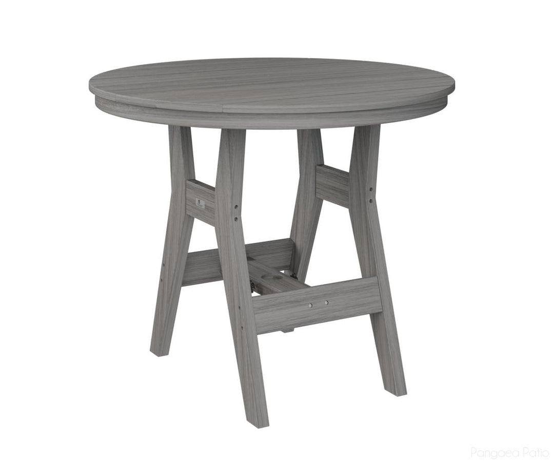 BGHRT0038DDG-Berlin Gardens-Harbor 38" Round Dining Table - Dining Height-Driftwood Gray BG-Pangaea Patio