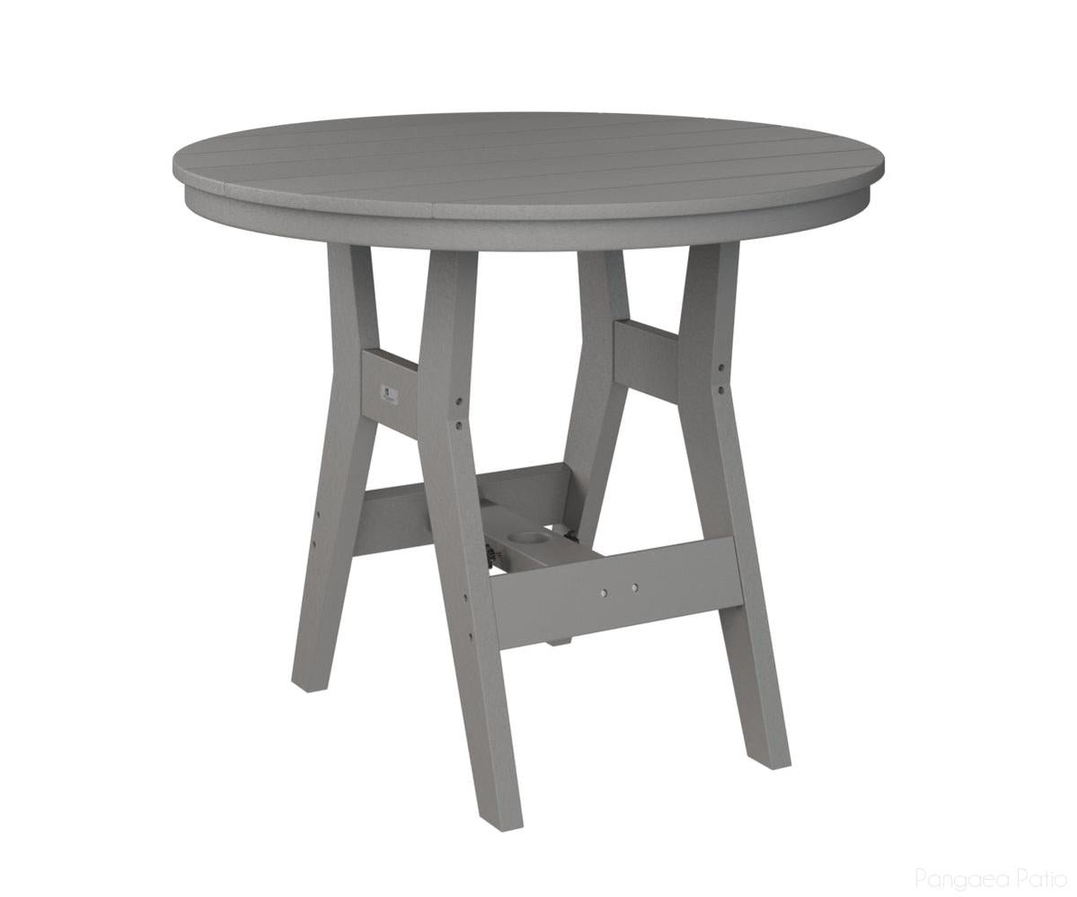 BGHRT0038DLG-Berlin Gardens-Harbor 38" Round Dining Table - Dining Height-Light Gray BG-Pangaea Patio