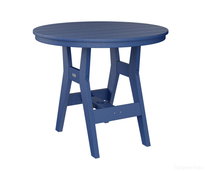 BGHRT0038DPB-Berlin Gardens-Harbor 38" Round Dining Table - Dining Height-Pacific Blue BG-Pangaea Patio