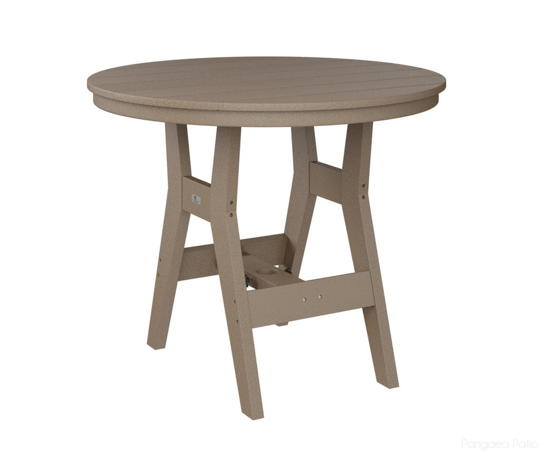 BGHRT0038DWW-Berlin Gardens-Harbor 38" Round Dining Table - Dining Height-Weatherwood BG-Pangaea Patio