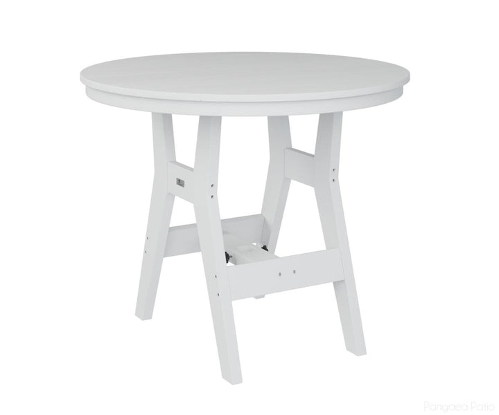 BGHRT0038DWH-Berlin Gardens-Harbor 38" Round Dining Table - Dining Height-White BG-Pangaea Patio