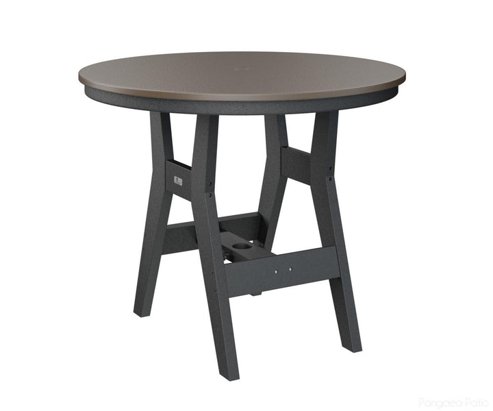 BGHHFT0038BBZBK-Berlin Gardens-Harbor 38" Round Table - Hammered Top - Bar Height-Bronze BG-Black BG-Pangaea Patio