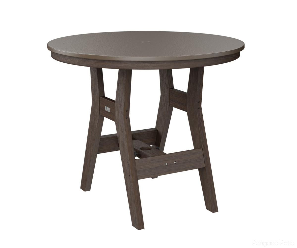 BGHHFT0038BBZBW-Berlin Gardens-Harbor 38" Round Table - Hammered Top - Bar Height-Bronze BG-Brazilian Walnut BG-Pangaea Patio