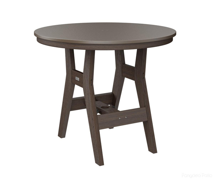 BGHHFT0038BBZBW-Berlin Gardens-Harbor 38" Round Table - Hammered Top - Bar Height-Bronze BG-Brazilian Walnut BG-Pangaea Patio