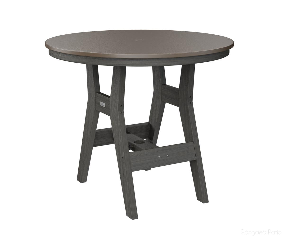 BGHHFT0038BBZCG-Berlin Gardens-Harbor 38" Round Table - Hammered Top - Bar Height-Bronze BG-Coastal Gray BG-Pangaea Patio