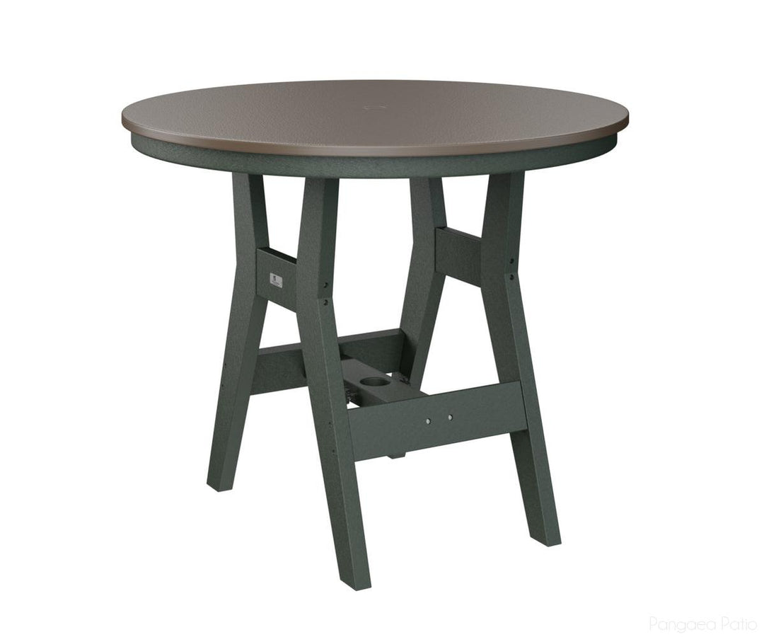 BGHHFT0038BBZGN-Berlin Gardens-Harbor 38" Round Table - Hammered Top - Bar Height-Bronze BG-Green BG-Pangaea Patio