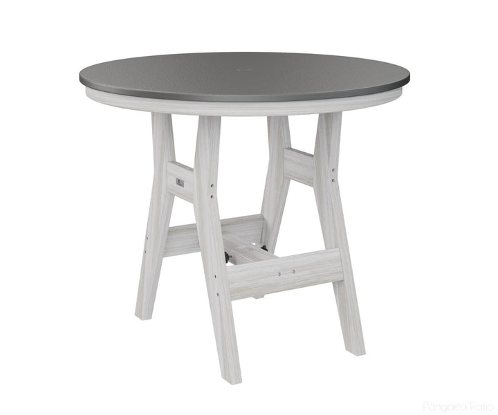 BGHHFT0038BSTSE-Berlin Gardens-Harbor 38" Round Table - Hammered Top - Bar Height-Stainless BG-Seashell BG-Pangaea Patio