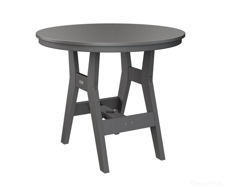 BGHHFT0038BSTSG-Berlin Gardens-Harbor 38" Round Table - Hammered Top - Bar Height-Stainless BG-Smoke Gray BG-Pangaea Patio