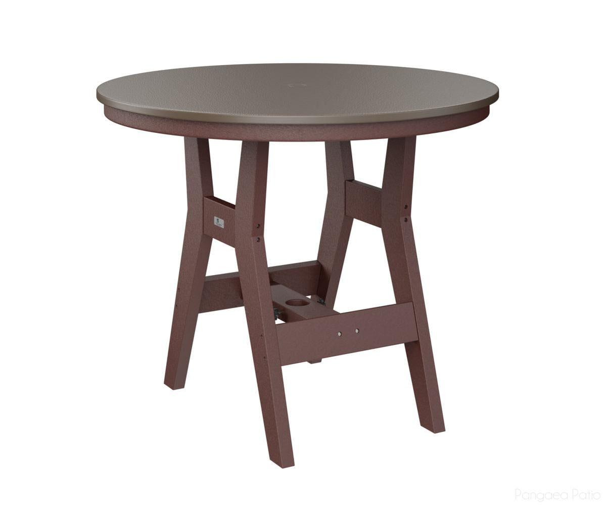 BGHHFT0038BBZBY-Berlin Gardens-Harbor 38" Round Table - Hammered Top - Counter Height-Bronze BG-Burgundy BG-Pangaea Patio