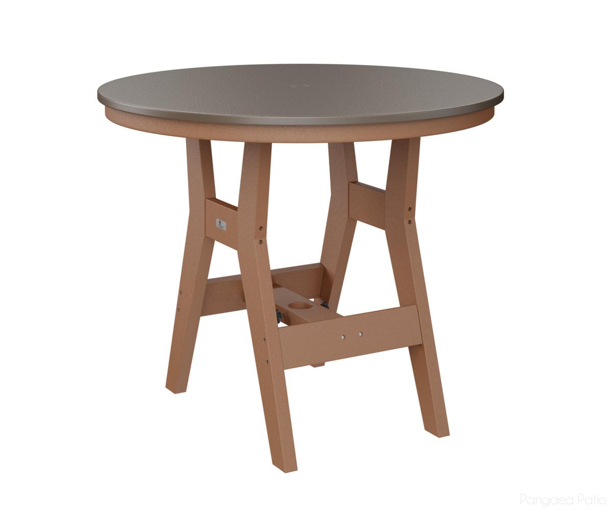 BGHHFT0038BBZCD-Berlin Gardens-Harbor 38" Round Table - Hammered Top - Counter Height-Bronze BG-Cedar BG-Pangaea Patio