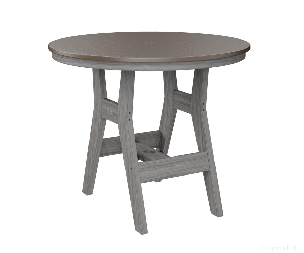 BGHHFT0038BBZDG-Berlin Gardens-Harbor 38" Round Table - Hammered Top - Counter Height-Bronze BG-Driftwood Gray BG-Pangaea Patio