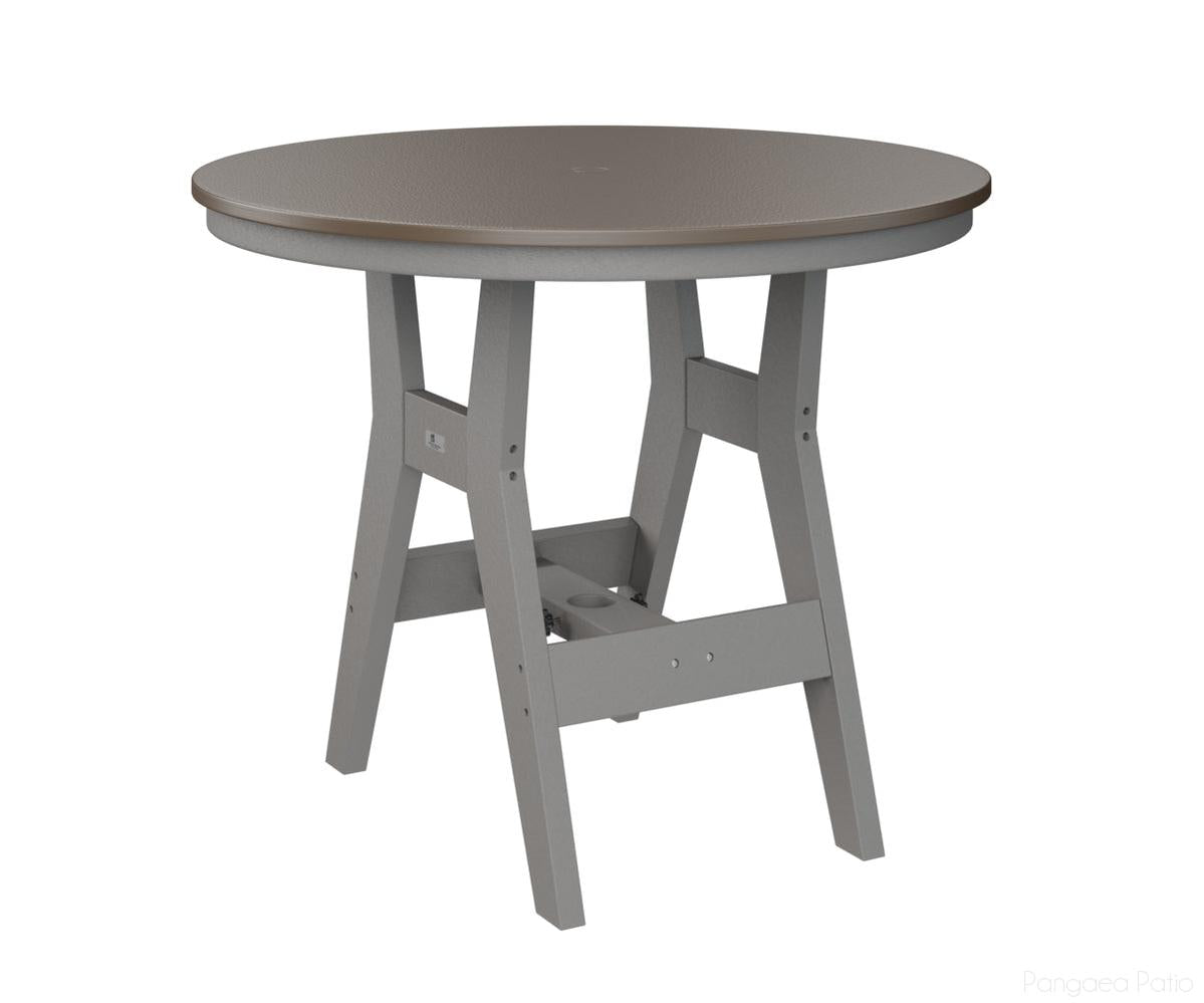 BGHHFT0038BBZLG-Berlin Gardens-Harbor 38" Round Table - Hammered Top - Counter Height-Bronze BG-Light Gray BG-Pangaea Patio
