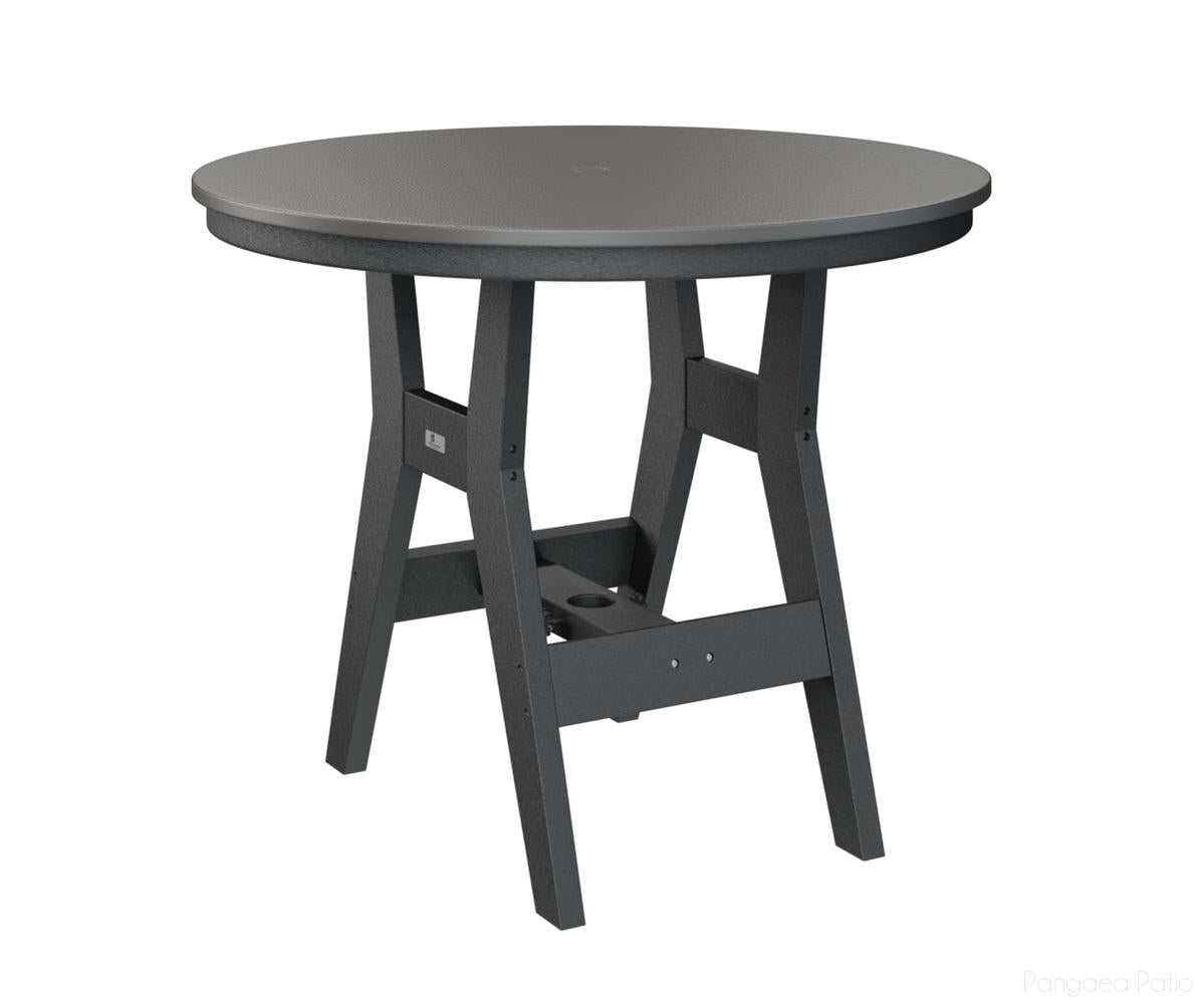 BGHHFT0038BSTBK-Berlin Gardens-Harbor 38" Round Table - Hammered Top - Counter Height-Stainless BG-Black BG-Pangaea Patio