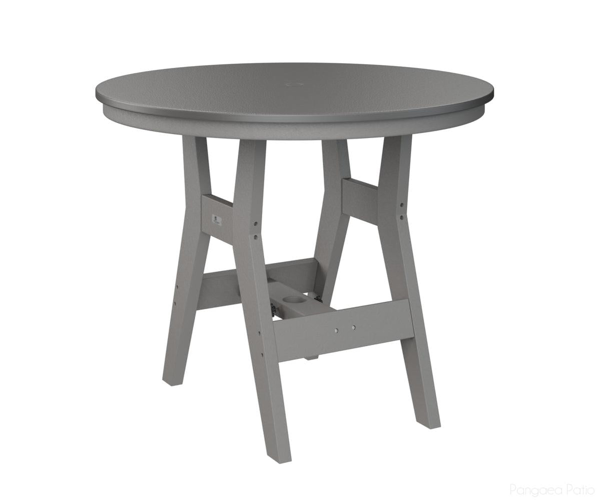 BGHHFT0038BSTLG-Berlin Gardens-Harbor 38" Round Table - Hammered Top - Counter Height-Stainless BG-Light Gray BG-Pangaea Patio