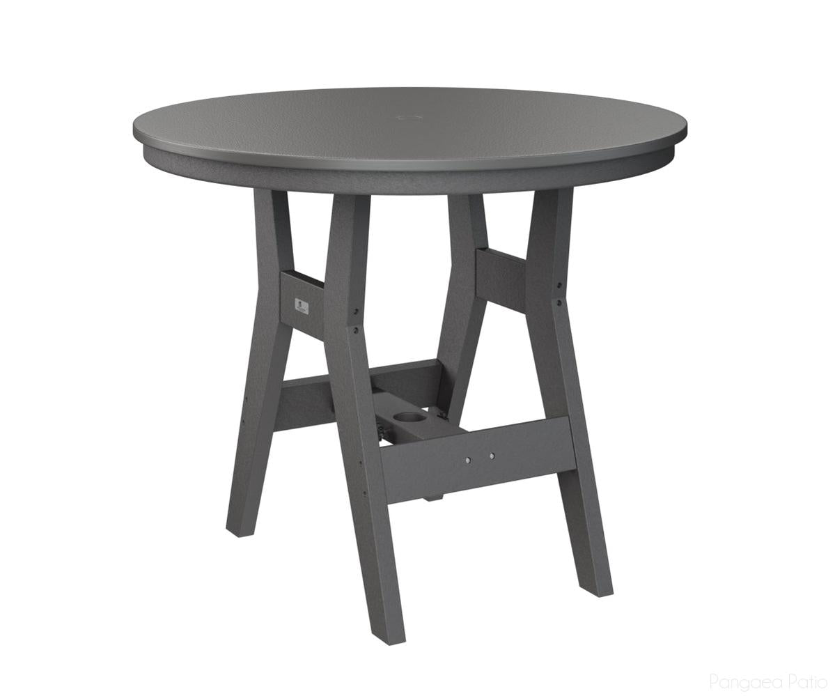 BGHHFT0038BSTSG-Berlin Gardens-Harbor 38" Round Table - Hammered Top - Counter Height-Stainless BG-Smoke Gray BG-Pangaea Patio