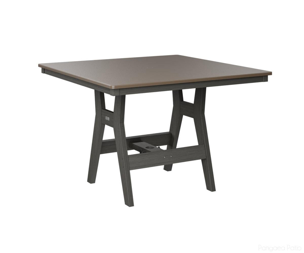 BGHHFT0044BBZCG-Berlin Gardens-Harbor 44" Square Table - Hammered Top - Bar Height-Bronze BG-Coastal Gray BG-Pangaea Patio