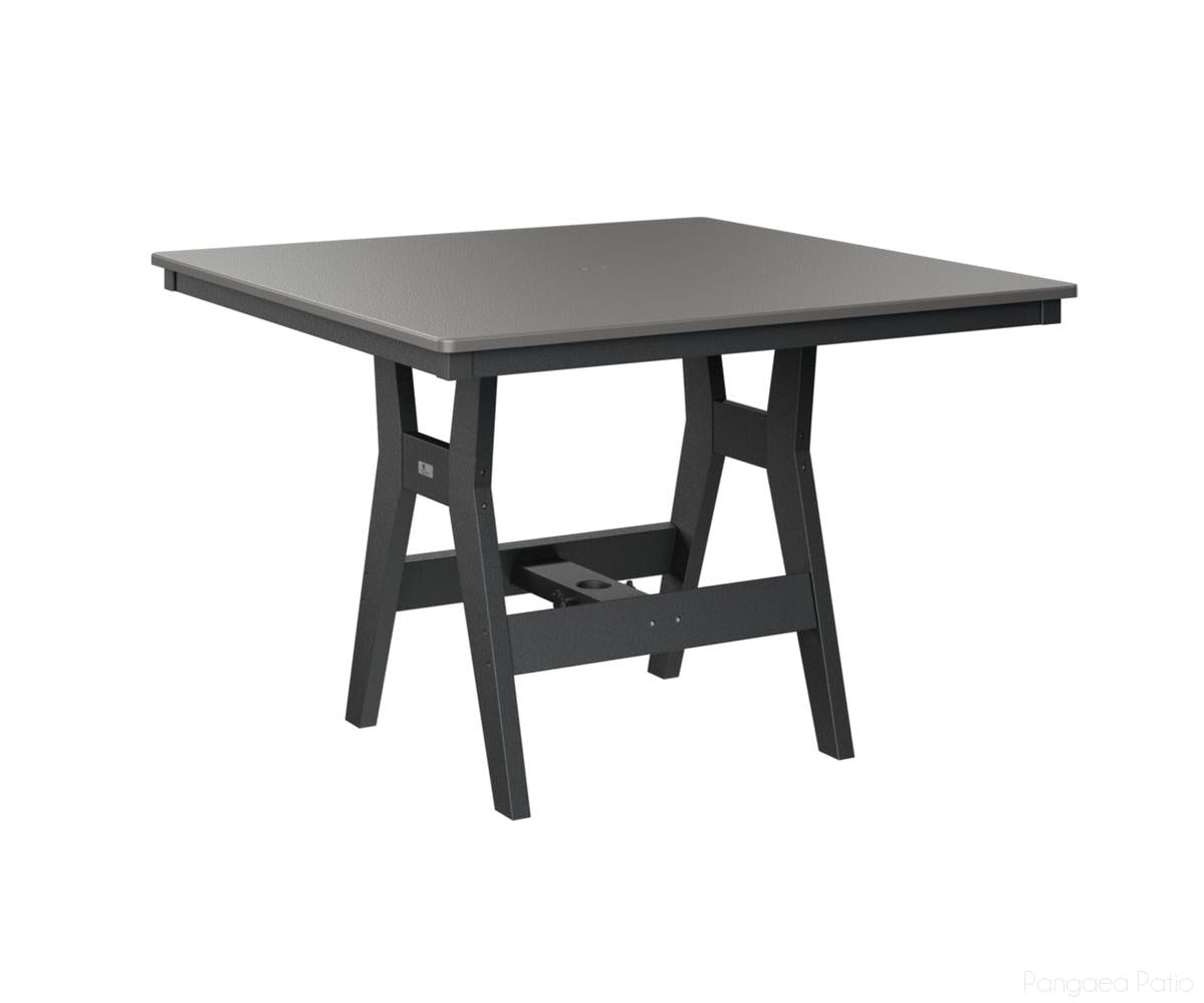 BGHHFT0044BSTBK-Berlin Gardens-Harbor 44" Square Table - Hammered Top - Bar Height-Stainless BG-Black BG-Pangaea Patio