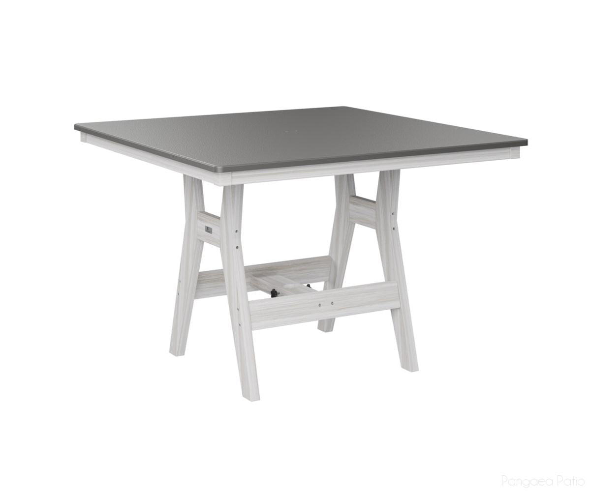 BGHHFT0044BSTSE-Berlin Gardens-Harbor 44" Square Table - Hammered Top - Bar Height-Stainless BG-Seashell BG-Pangaea Patio