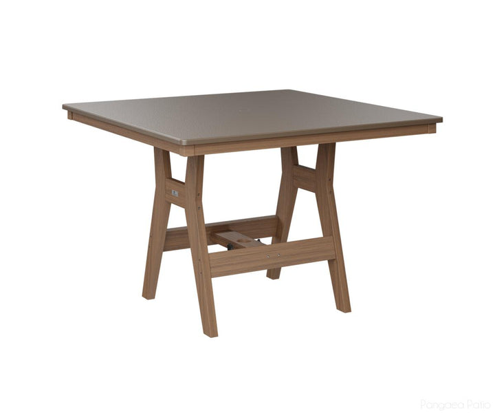 BGHHFT0044CBZAM-Berlin Gardens-Harbor 44" Square Table - Hammered Top - Counter Height-Bronze BG-Antique Mahogany BG-Pangaea Patio