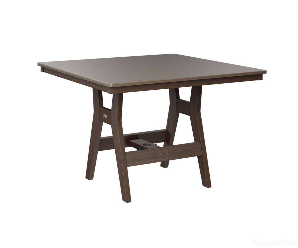 BGHHFT0044CBZBW-Berlin Gardens-Harbor 44" Square Table - Hammered Top - Counter Height-Bronze BG-Brazilian Walnut BG-Pangaea Patio