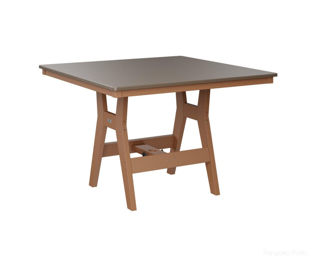 BGHHFT0044CBZCD-Berlin Gardens-Harbor 44" Square Table - Hammered Top - Counter Height-Bronze BG-Cedar BG-Pangaea Patio