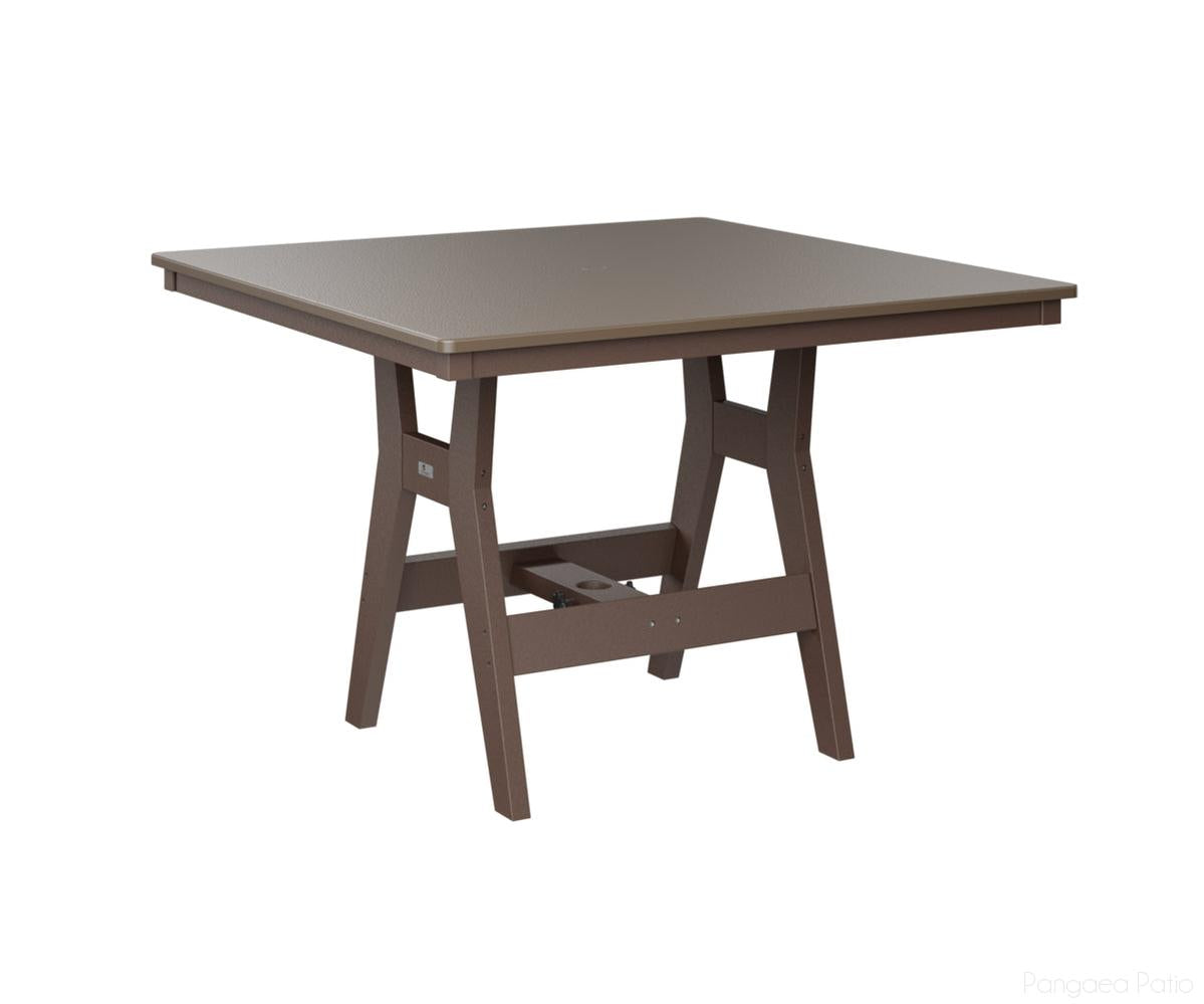 BGHHFT0044CBZCB-Berlin Gardens-Harbor 44" Square Table - Hammered Top - Counter Height-Bronze BG-Chocolate Brown BG-Pangaea Patio