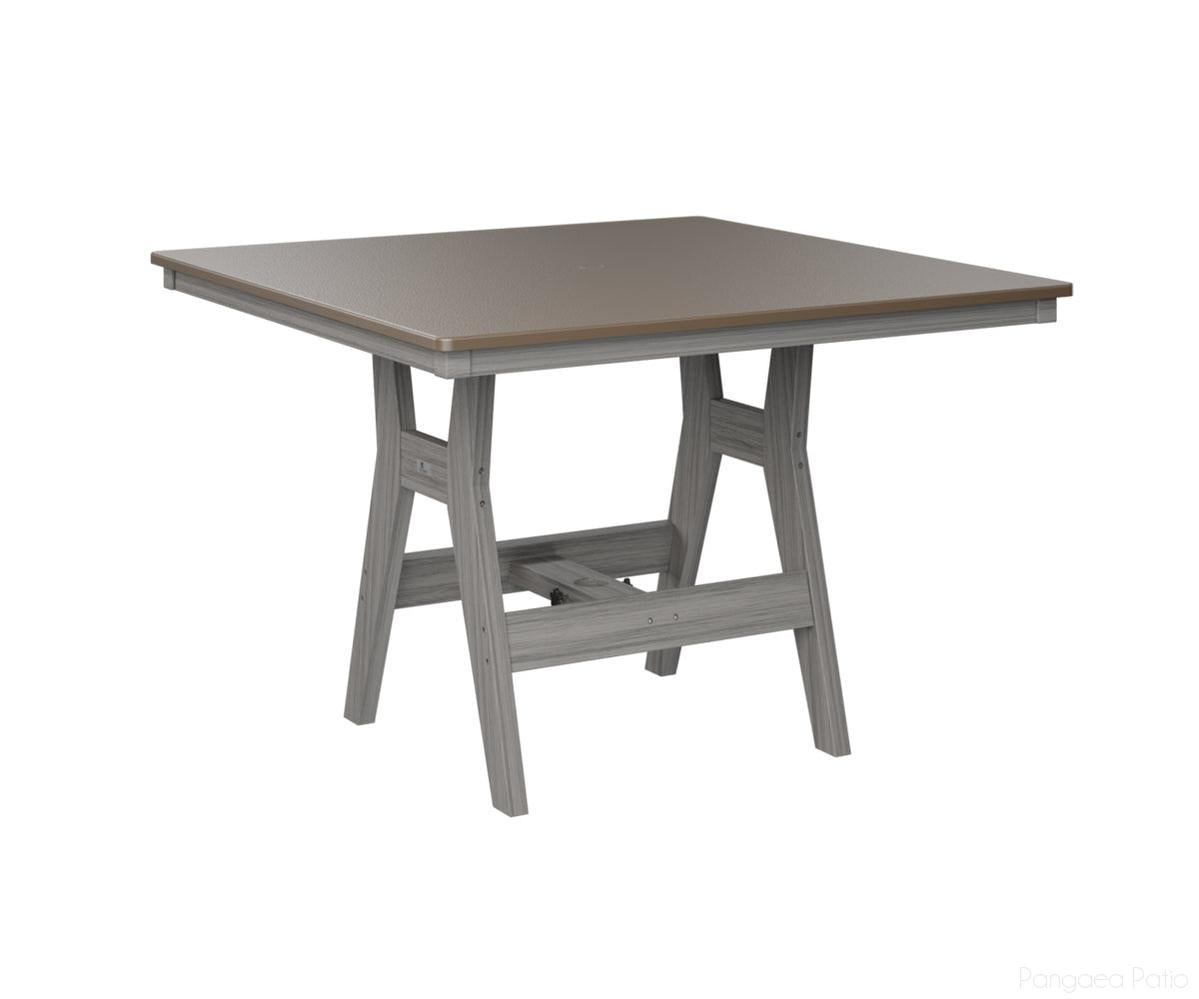 BGHHFT0044CBZDG-Berlin Gardens-Harbor 44" Square Table - Hammered Top - Counter Height-Bronze BG-Driftwood Gray BG-Pangaea Patio