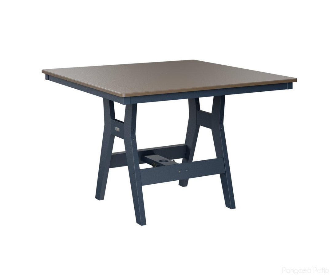 BGHHFT0044CBZNB-Berlin Gardens-Harbor 44" Square Table - Hammered Top - Counter Height-Bronze BG-Navy Blue BG-Pangaea Patio