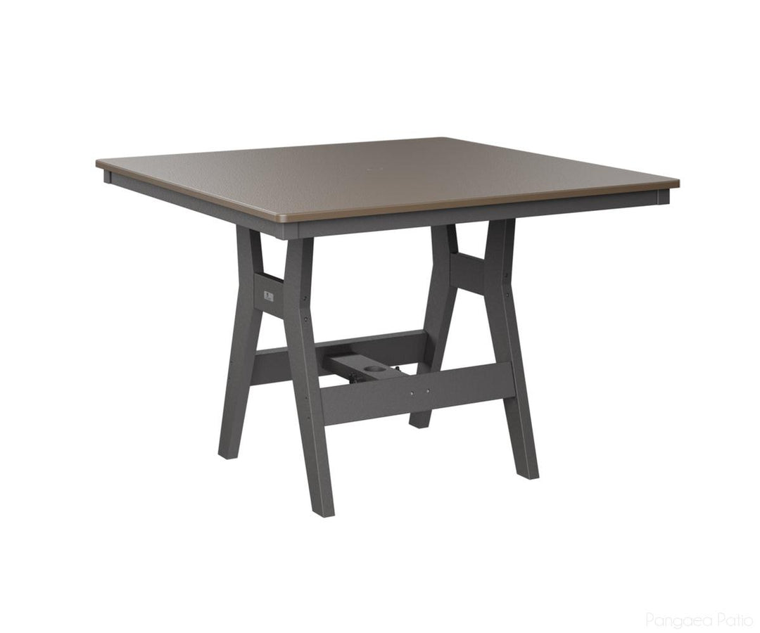 BGHHFT0044CBZSG-Berlin Gardens-Harbor 44" Square Table - Hammered Top - Counter Height-Bronze BG-Smoke Gray BG-Pangaea Patio
