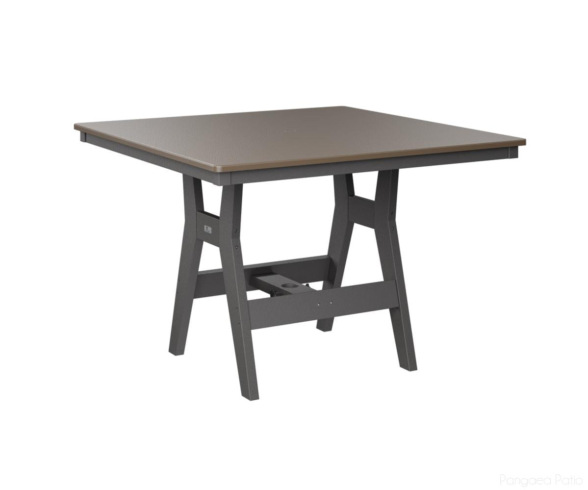 BGHHFT0044CBZSG-Berlin Gardens-Harbor 44" Square Table - Hammered Top - Counter Height-Bronze BG-Smoke Gray BG-Pangaea Patio