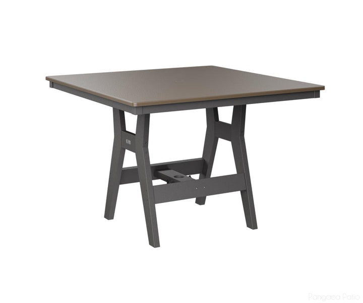 BGHHFT0044CBZSG-Berlin Gardens-Harbor 44" Square Table - Hammered Top - Counter Height-Bronze BG-Smoke Gray BG-Pangaea Patio