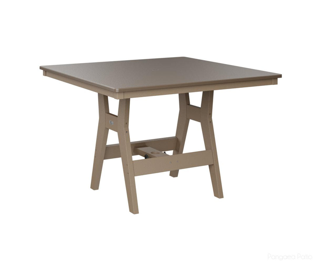 BGHHFT0044CBZWW-Berlin Gardens-Harbor 44" Square Table - Hammered Top - Counter Height-Bronze BG-Weatherwood BG-Pangaea Patio