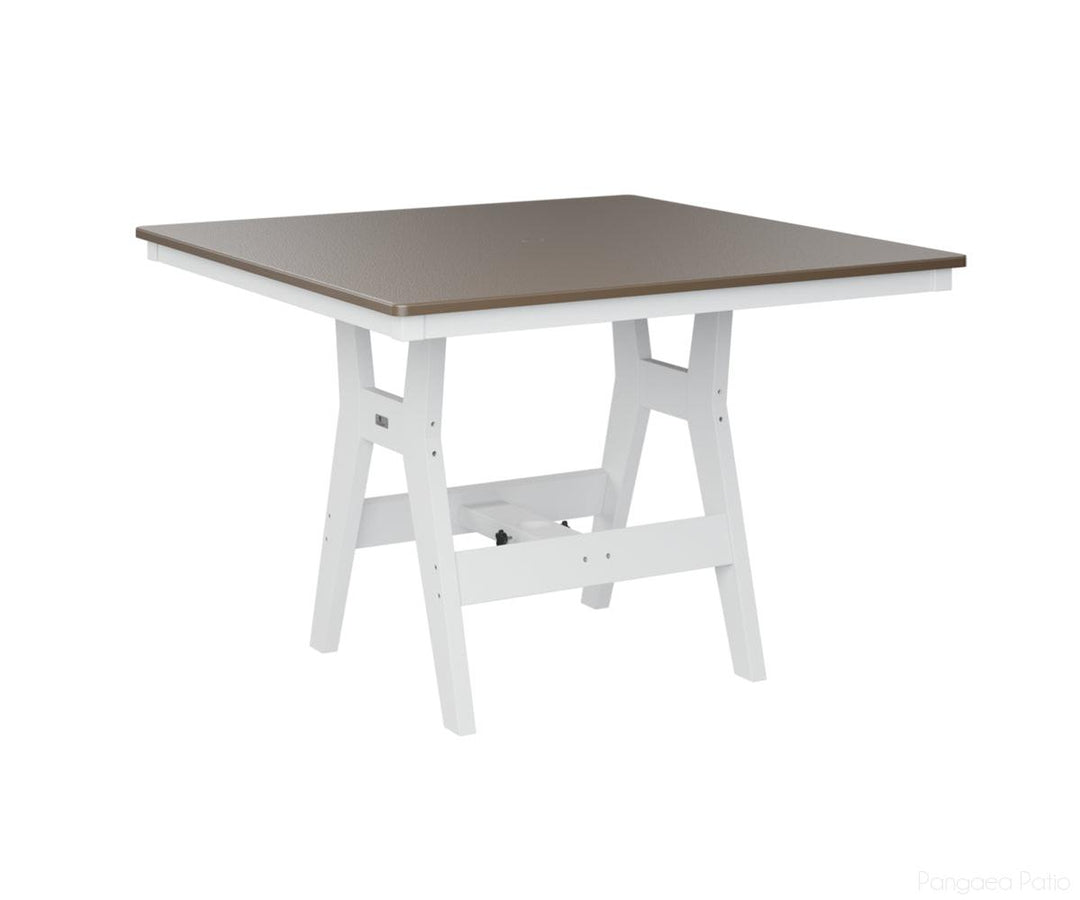 BGHHFT0044CBZWH-Berlin Gardens-Harbor 44" Square Table - Hammered Top - Counter Height-Bronze BG-White BG-Pangaea Patio