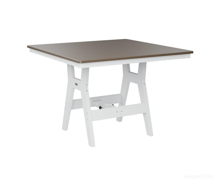 BGHHFT0044CBZWH-Berlin Gardens-Harbor 44" Square Table - Hammered Top - Counter Height-Bronze BG-White BG-Pangaea Patio