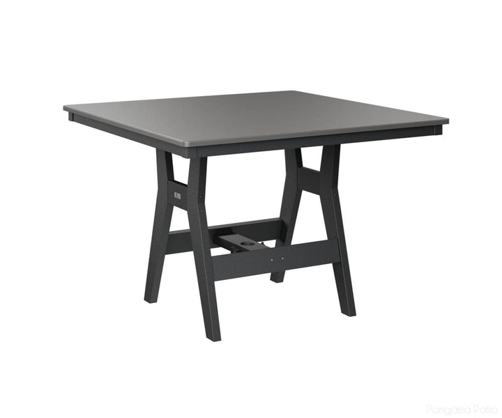 BGHHFT0044CSTBK-Berlin Gardens-Harbor 44" Square Table - Hammered Top - Counter Height-Stainless BG-Black BG-Pangaea Patio
