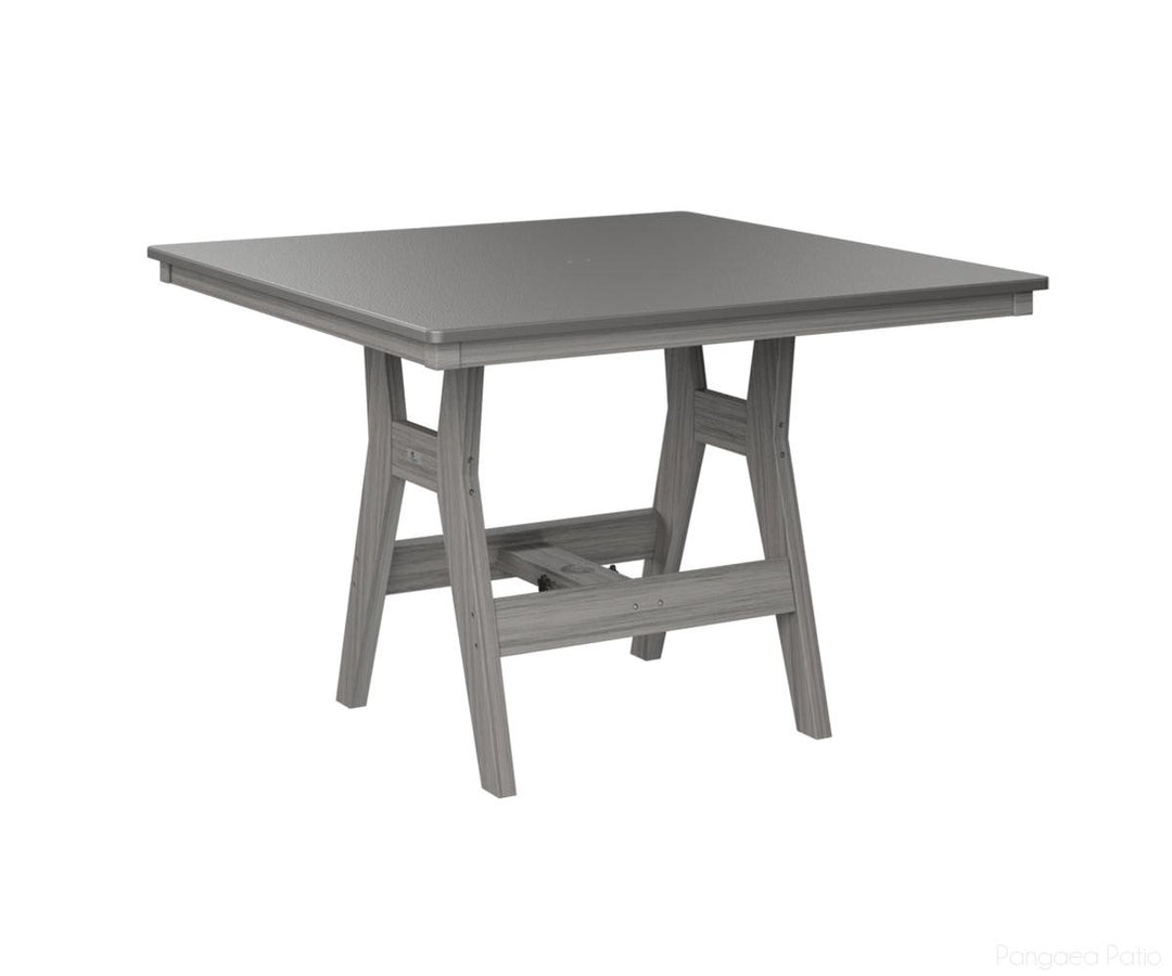 BGHHFT0044CSTDG-Berlin Gardens-Harbor 44" Square Table - Hammered Top - Counter Height-Stainless BG-Driftwood Gray BG-Pangaea Patio