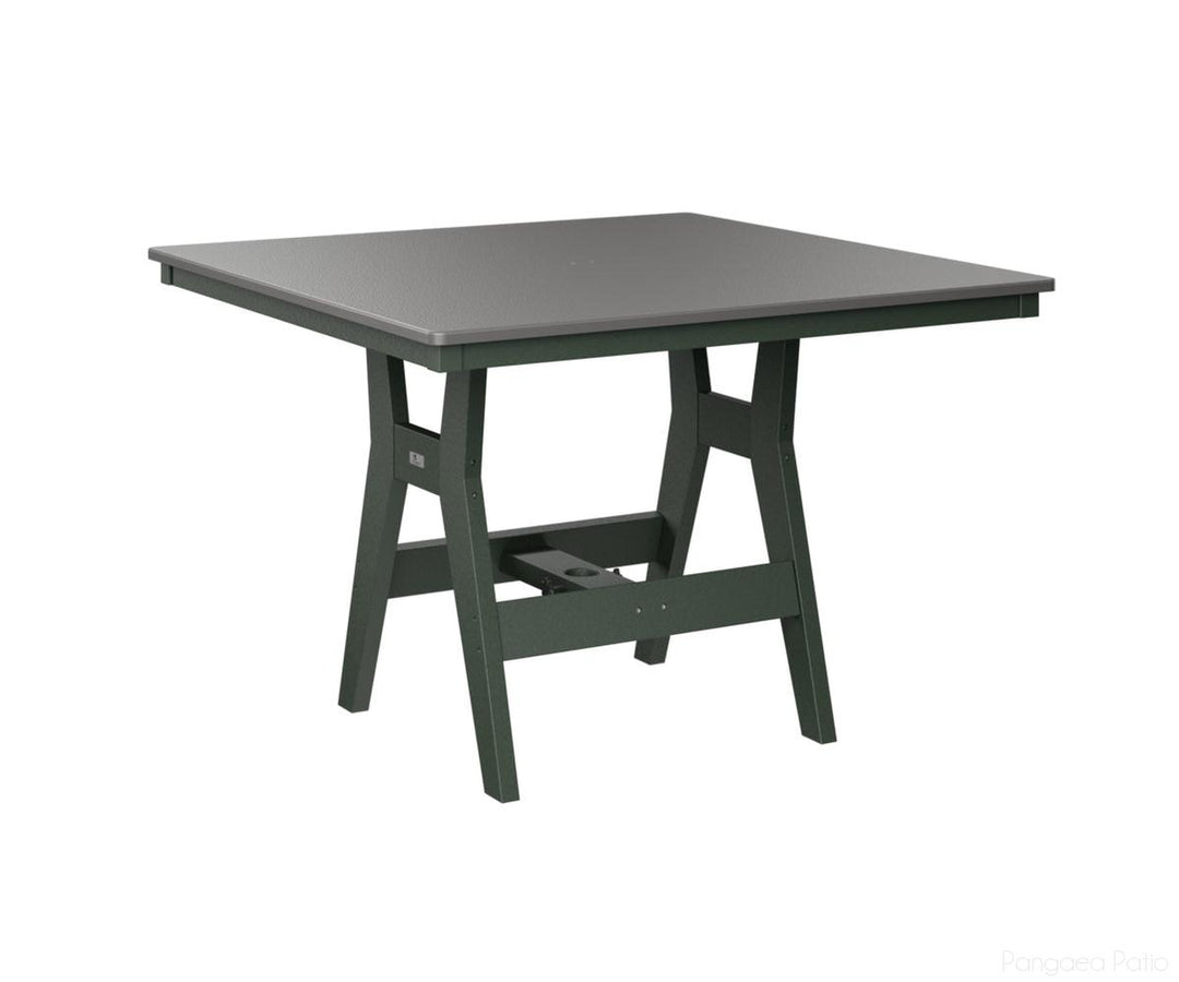BGHHFT0044CSTGN-Berlin Gardens-Harbor 44" Square Table - Hammered Top - Counter Height-Stainless BG-Green BG-Pangaea Patio