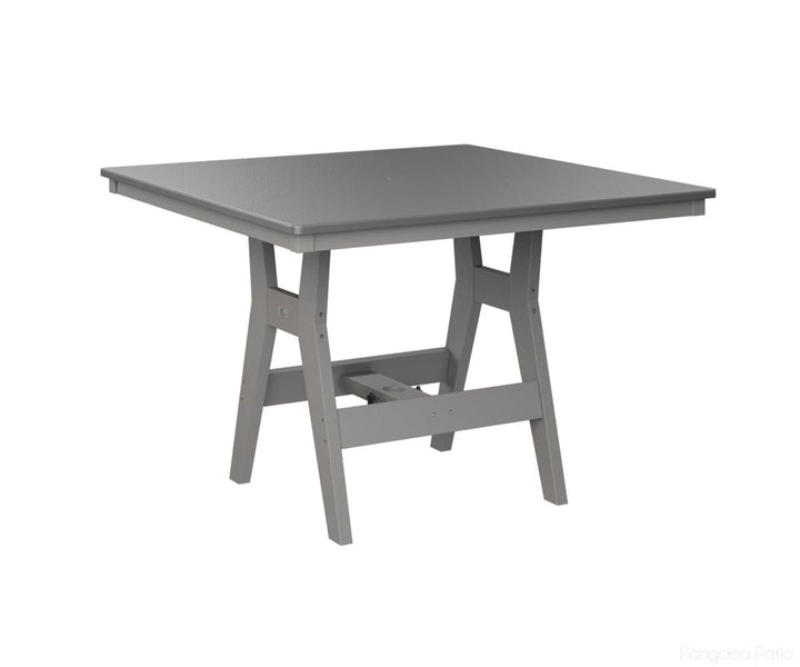 BGHHFT0044CSTLG-Berlin Gardens-Harbor 44" Square Table - Hammered Top - Counter Height-Stainless BG-Light Gray BG-Pangaea Patio