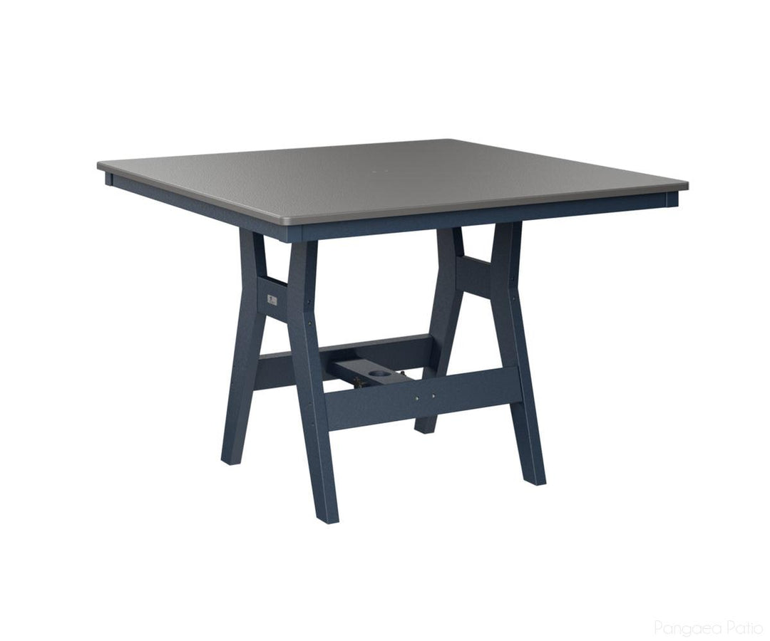 BGHHFT0044CSTNB-Berlin Gardens-Harbor 44" Square Table - Hammered Top - Counter Height-Stainless BG-Navy Blue BG-Pangaea Patio