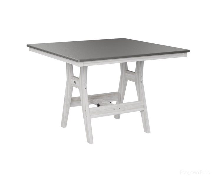 BGHHFT0044CSTSE-Berlin Gardens-Harbor 44" Square Table - Hammered Top - Counter Height-Stainless BG-Seashell BG-Pangaea Patio