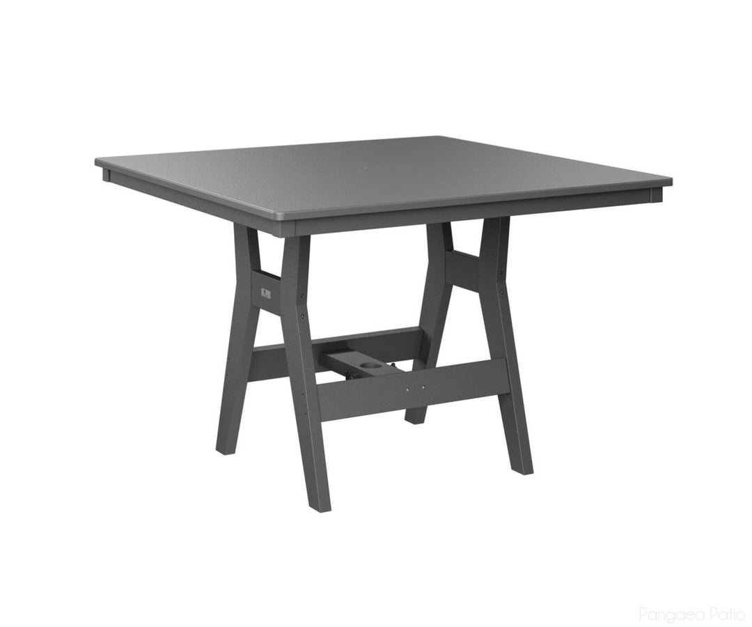 BGHHFT0044CSTSG-Berlin Gardens-Harbor 44" Square Table - Hammered Top - Counter Height-Stainless BG-Smoke Gray BG-Pangaea Patio