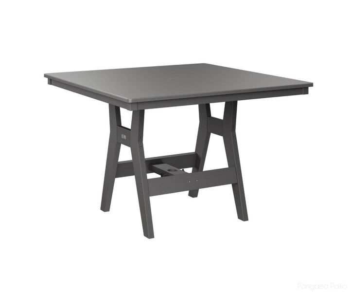 BGHHFT0044CSTSG-Berlin Gardens-Harbor 44" Square Table - Hammered Top - Counter Height-Stainless BG-Smoke Gray BG-Pangaea Patio