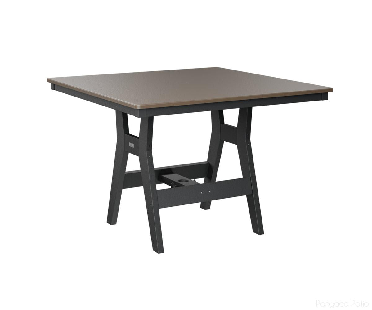 BGHHFT0044DBZBK-Berlin Gardens-Harbor 44" Square Table - Hammered Top - Dining Height-Bronze BG-Black BG-Pangaea Patio